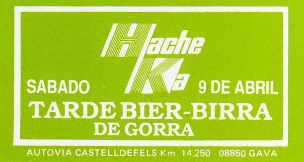 Flyer de la discoteca Hacke Ka de Gav� Mar (cerveza gratis - tarde de gorra)